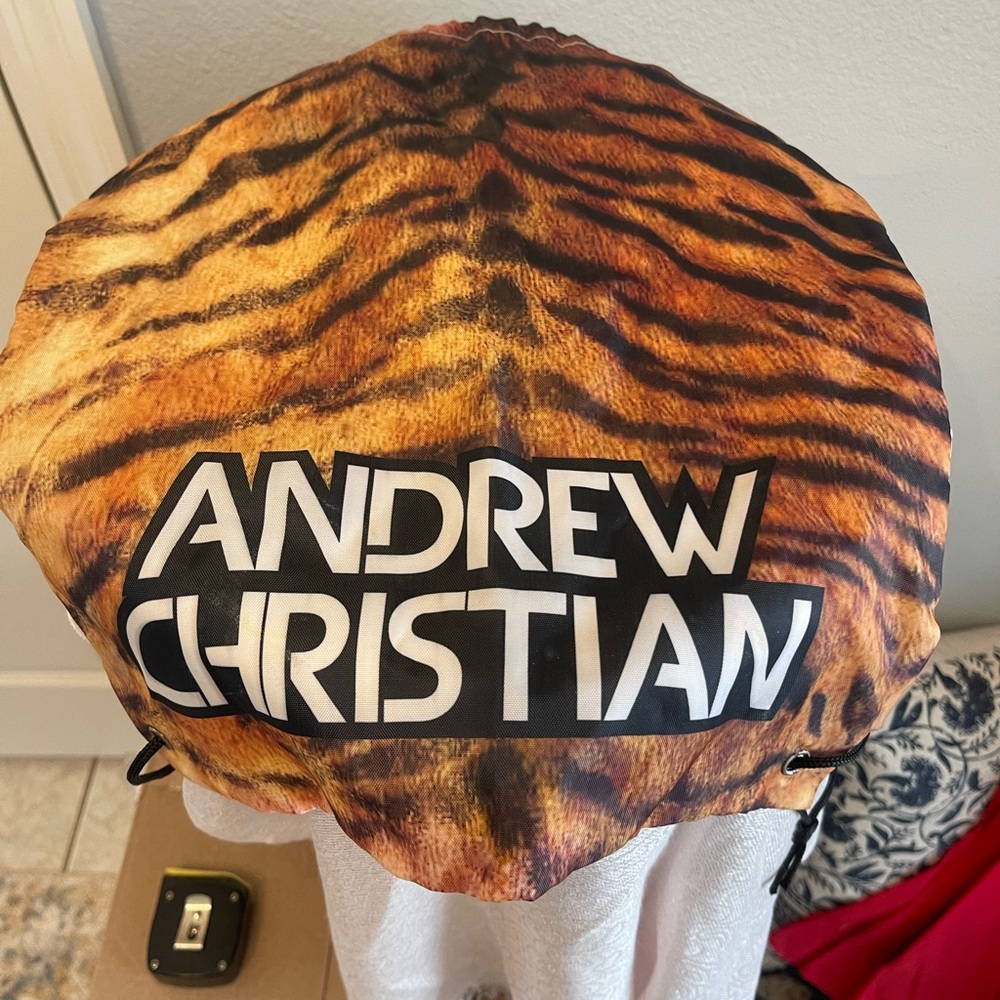 Andrew Christian Tiger Stripe Drawstring Bag